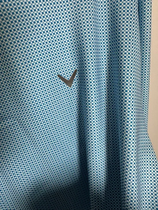 Callaway Light Blue check Opti Dri Polo Shirt Size XL - Picture 4 of 8